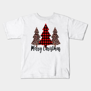 Merry Christmas Trees Dye Sublimation Kids T-Shirt